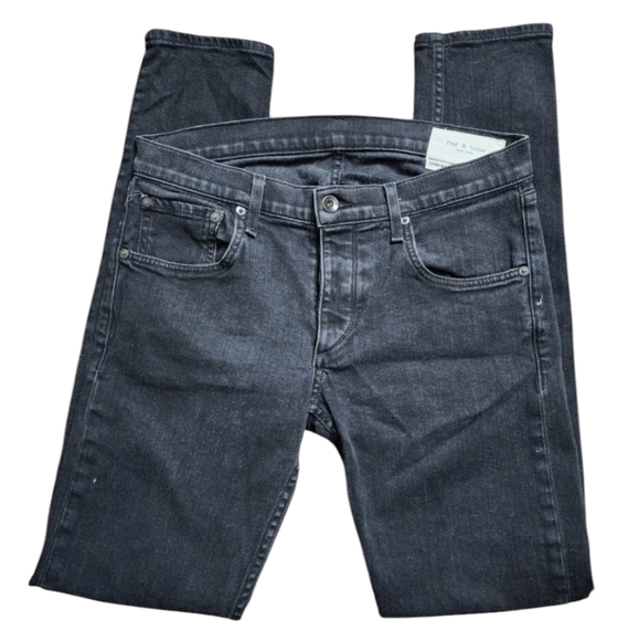 Rag and Bone Extra Slim Black Jeans (White Wash) Size 32 - Picture 3 of 7